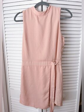 Sleeveless Blush Pink Tie-Waist Romper